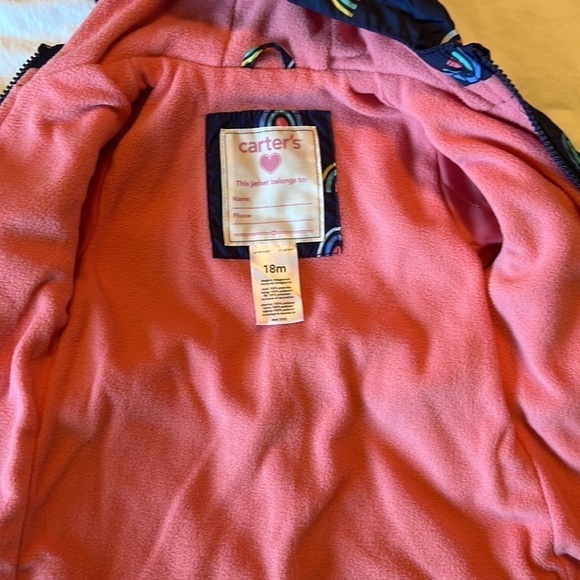 Fleece Lined Rainbow Rain Jacket/Wind Breaker - Picture 4 of 7